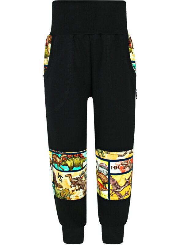 Chlapecké SLIM tepláky s dvojitými koleny Dinosaurus - komiks