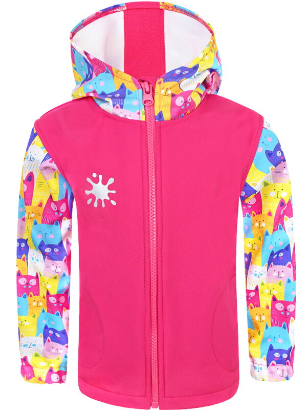 Dívčí softshellová bunda Barevné kočky