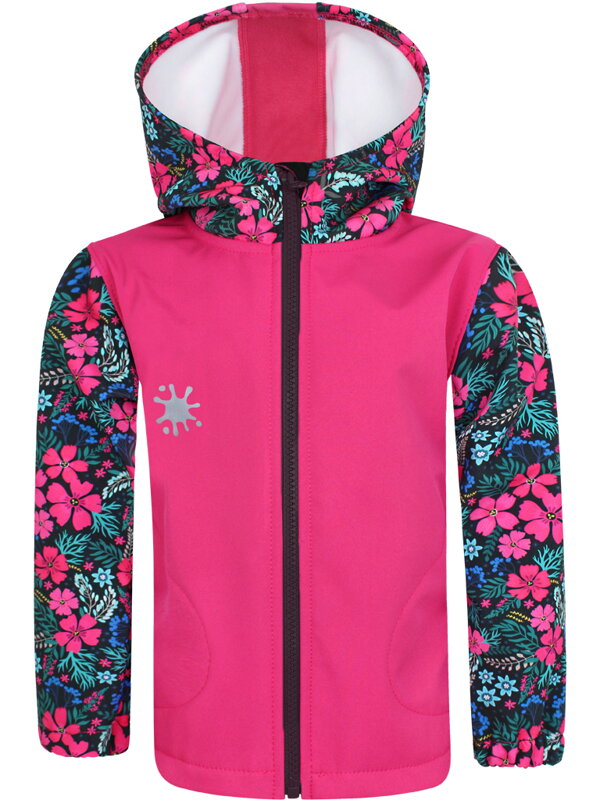 Dievčenská softshellová bunda Ružové kvety