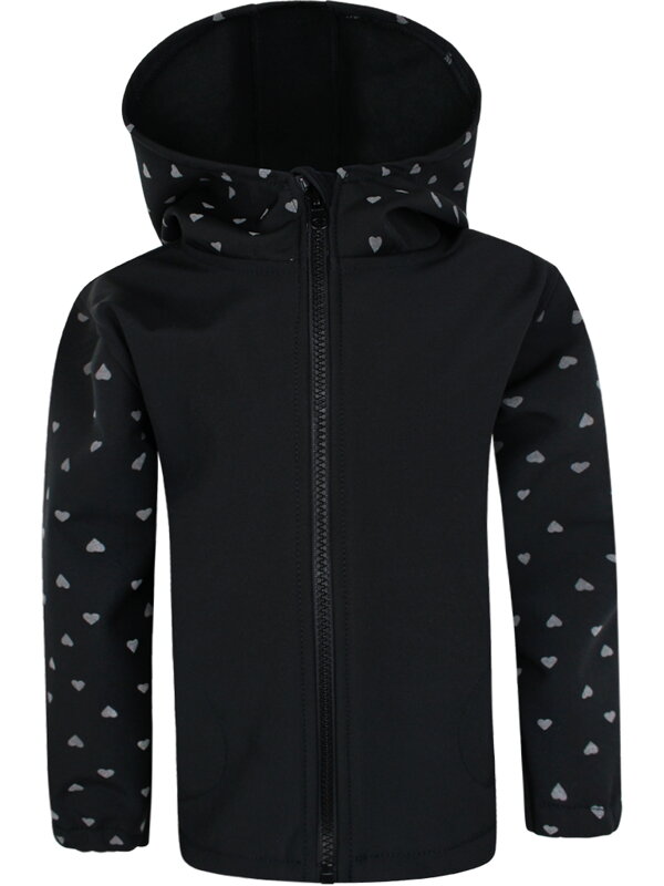 Dievčenská softshellová reflexná bunda Srdiečka