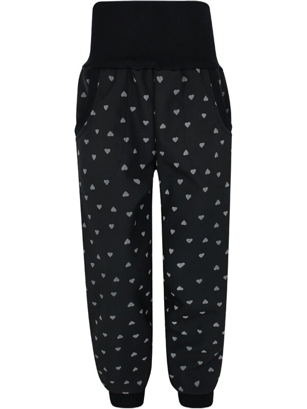 Dětské softshellové kalhoty s fleecem, Reflexní srdce