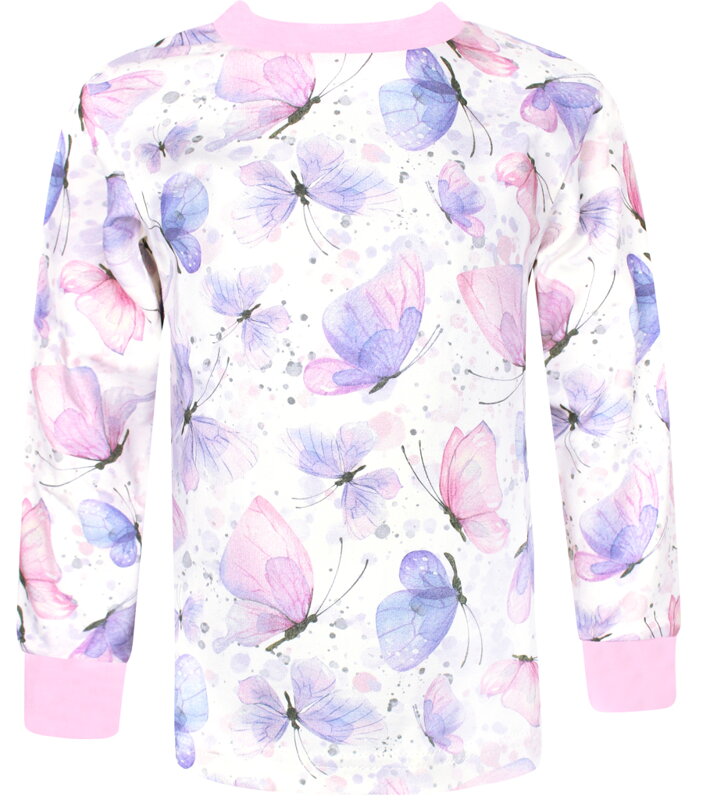 Dívčí tričko s dlouhým rukávem Fialové motýly