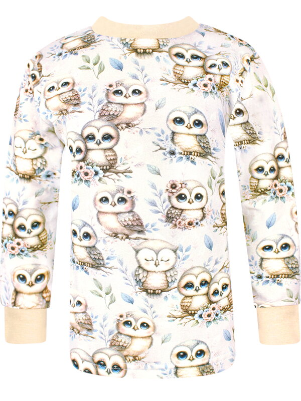 Dívčí tričko s dlouhým rukávem Sovy