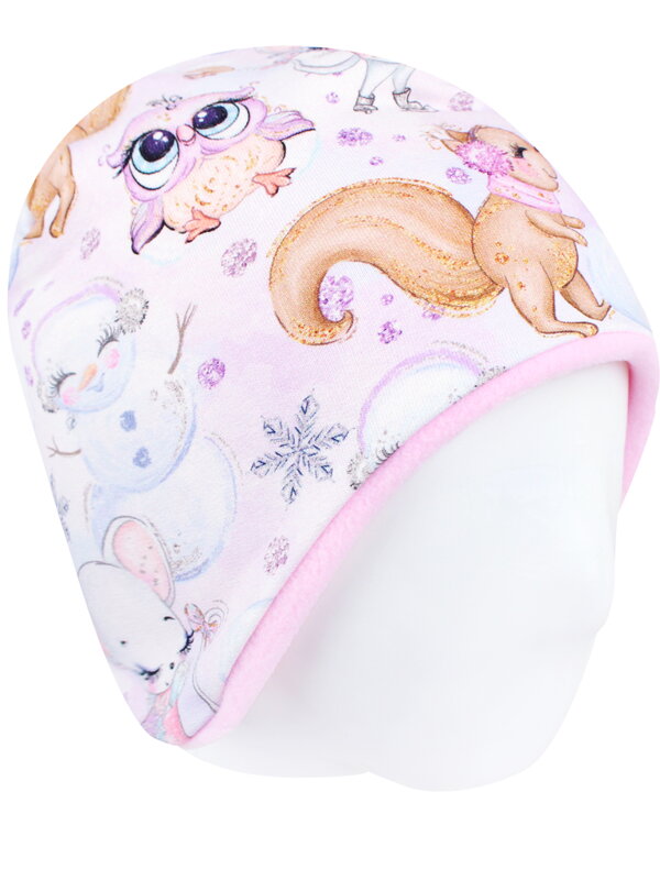 Dievčenská zateplená čiapka  Zvieratá na ľade