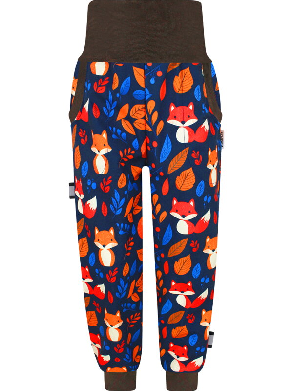 Dětské softshellové kalhoty s fleecem, Lišky