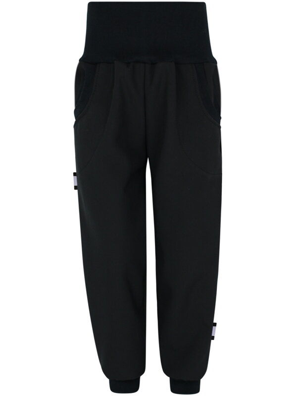 Dětské softshellové kalhoty s fleecem,černé