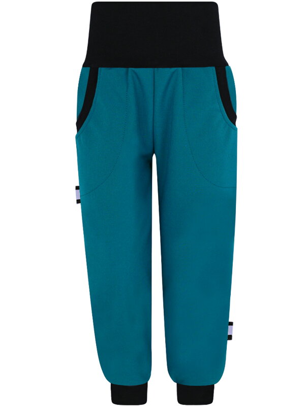 Dětské softshellové kalhoty s fleecem,petrolejové 