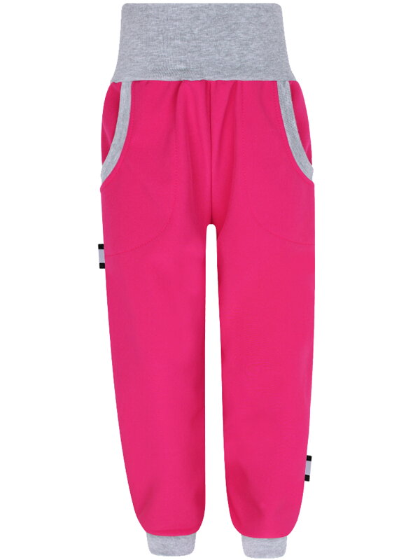 Dětské softshellové kalhoty s fleecem,malinové 