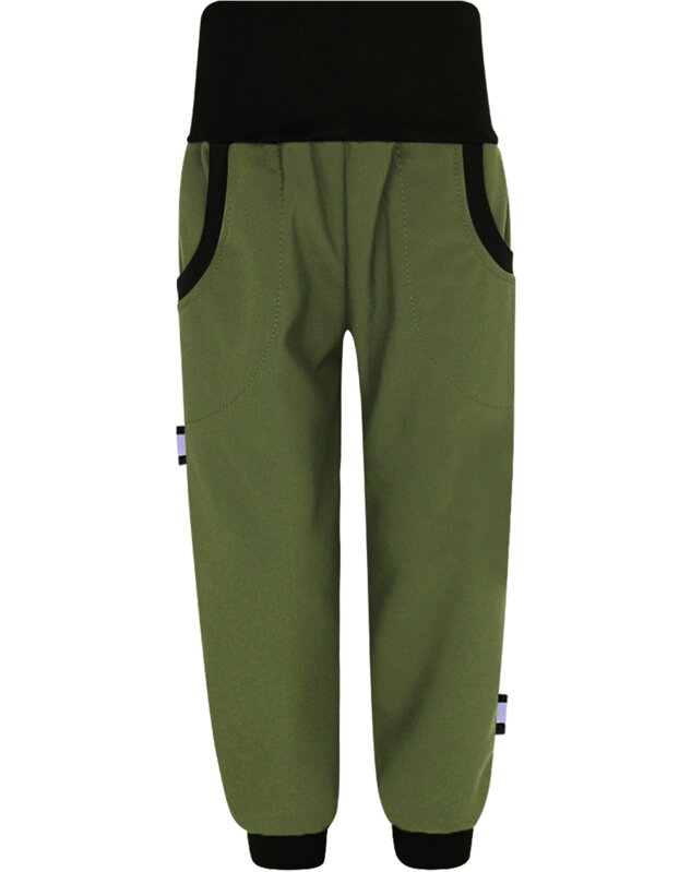Slim dětské softshellové kalhoty s fleecem, Khaki
