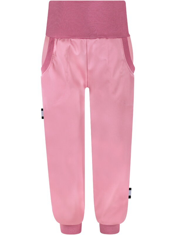Slim dívčí softshellové kalhoty s fleecem, starorůžové
