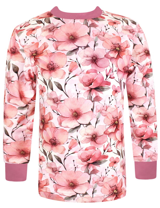 Dívčí tričko s dlouhým rukávem Květiny