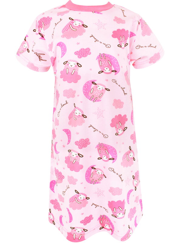 Dievčenská nočná košeľa s krátkym rukávom Ovečky