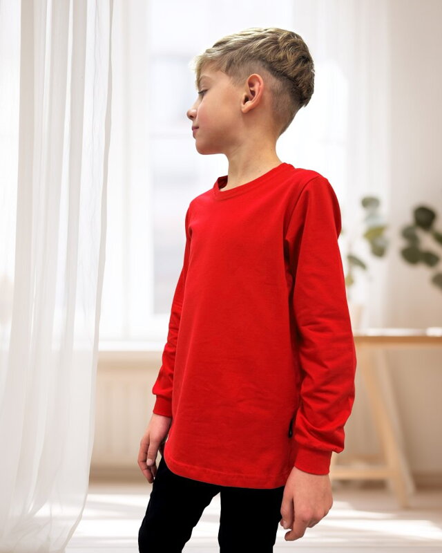 Dětské triko, dlouhý rukáv, červené