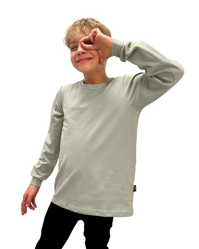 Dětské triko, dlouhý rukáv, olivové