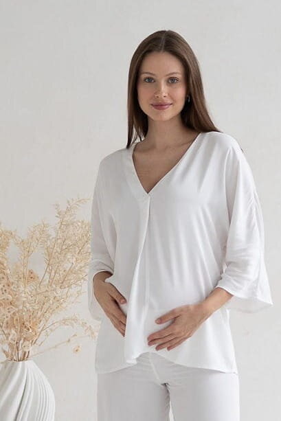 Tehotenská a dojčiaca blúzka Mamafullness White Tehotenská a dojčiaca blúzka Mamafullness White