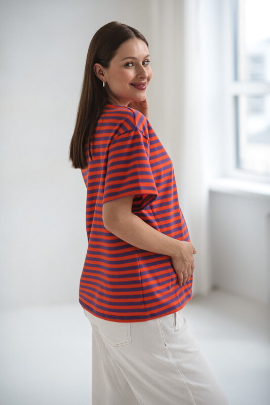 Triko ke kojení Mamahood Orange Stripes Triko ke kojení Mamahood Orange Stripes