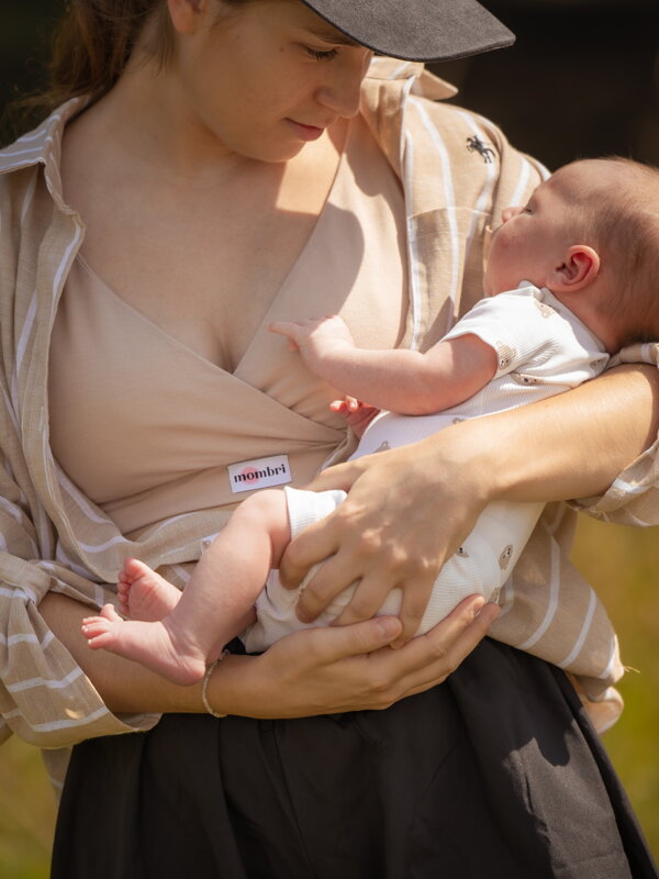  Nepromokavá kojící podprsenka Mombri Classic Beige